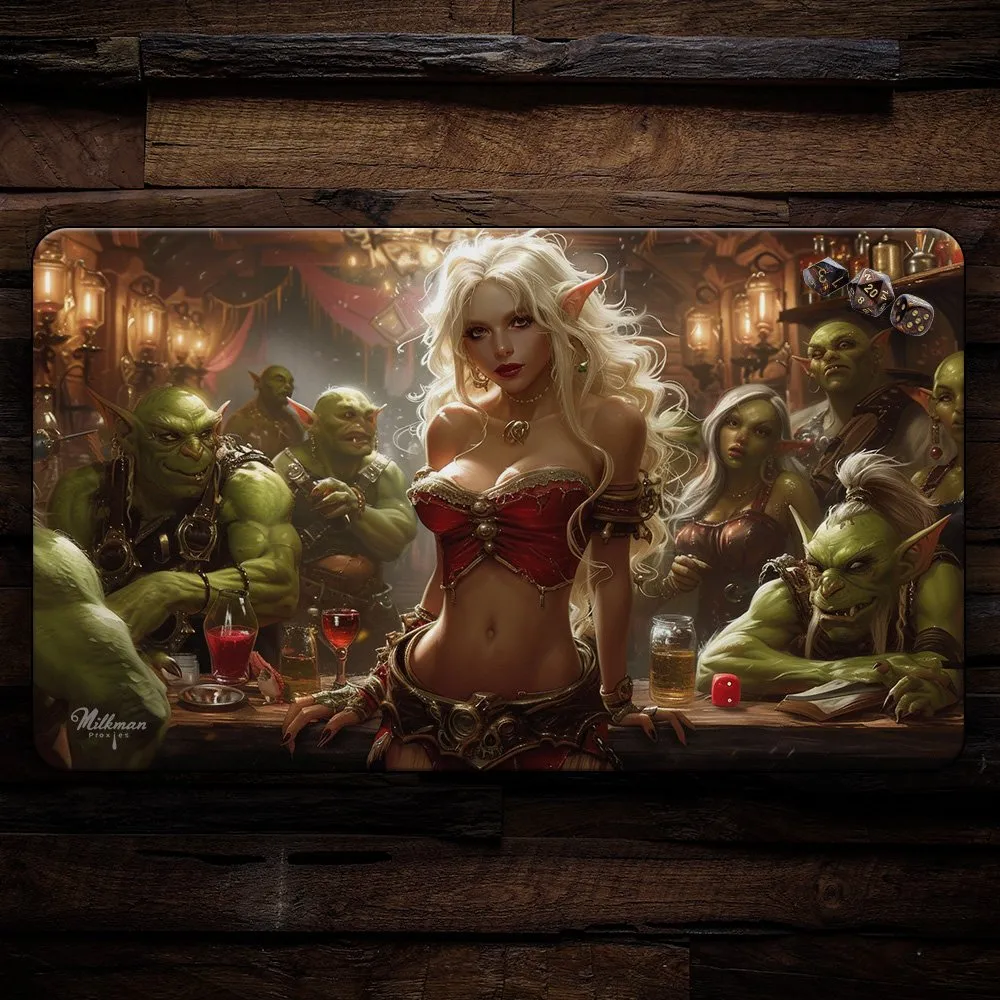 Sexy Elf In A Goblin Tribe Tavern - Gaming & MTG Playmat